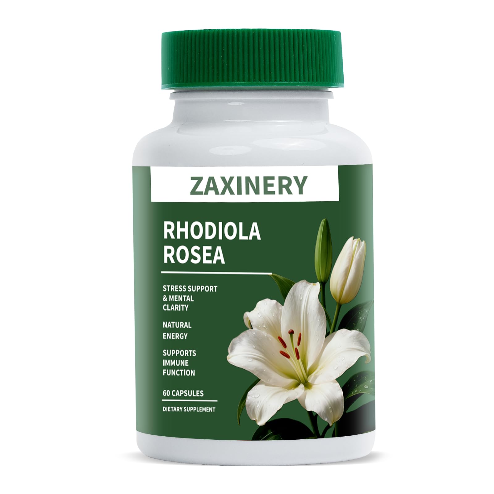 ZAXINERY Rhodiola Rosea Capsules 500mg front view
