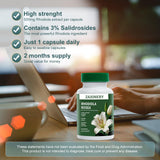 ZAXINERY Rhodiola Rosea Capsules 500mg in hand