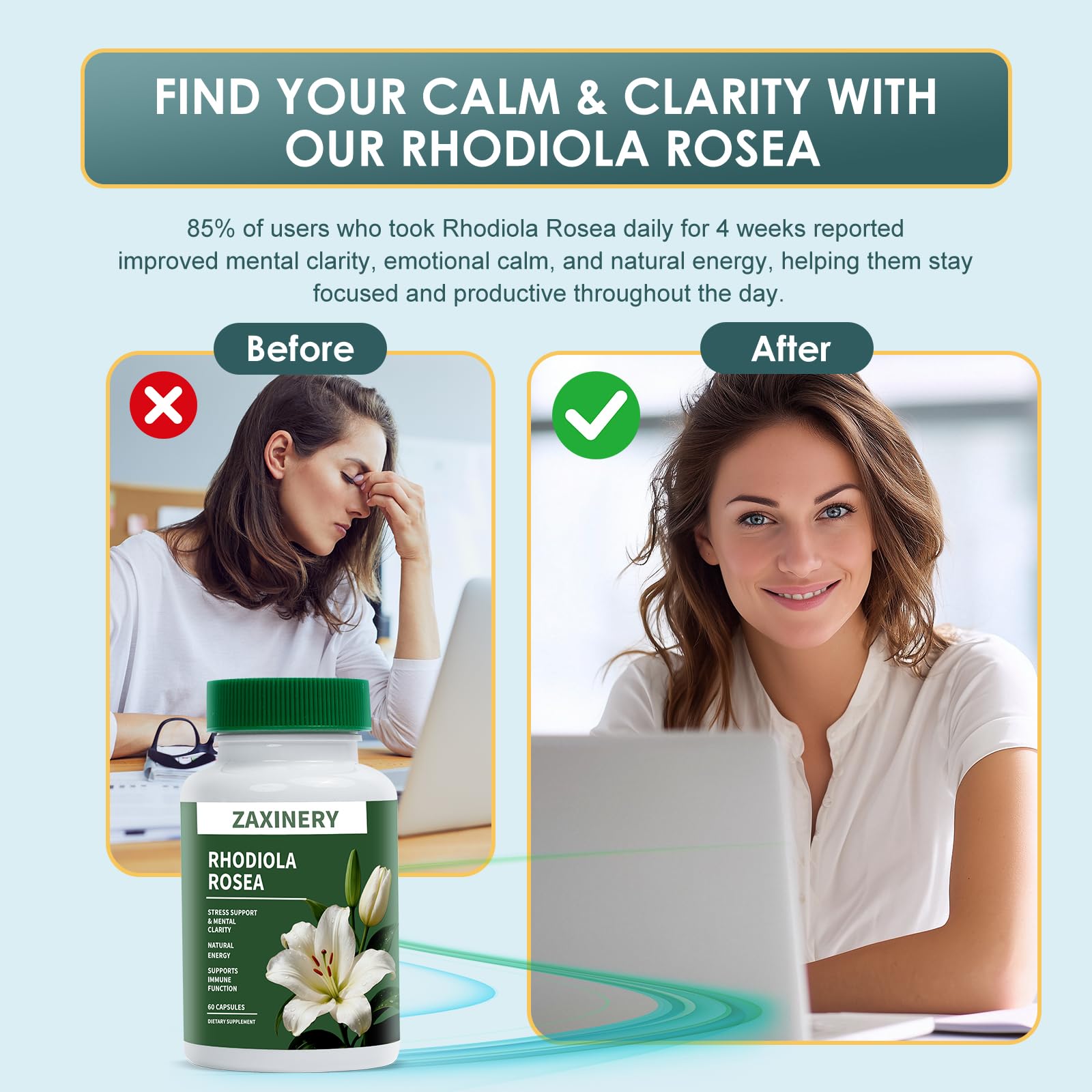 ZAXINERY Rhodiola Rosea Capsules 500mg ingredients list