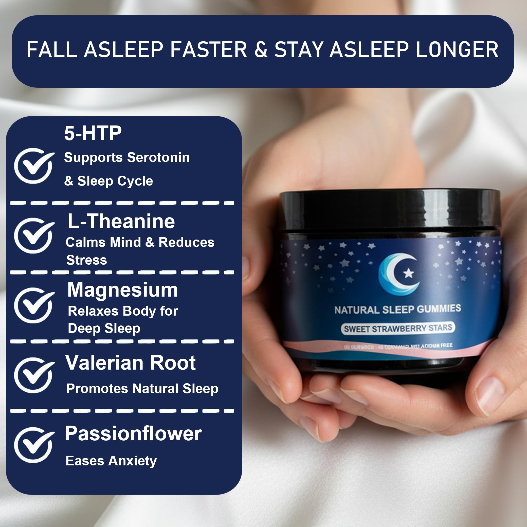 ZAYMAN Melatonin-Free Sleep Aid Gummies packaging side view