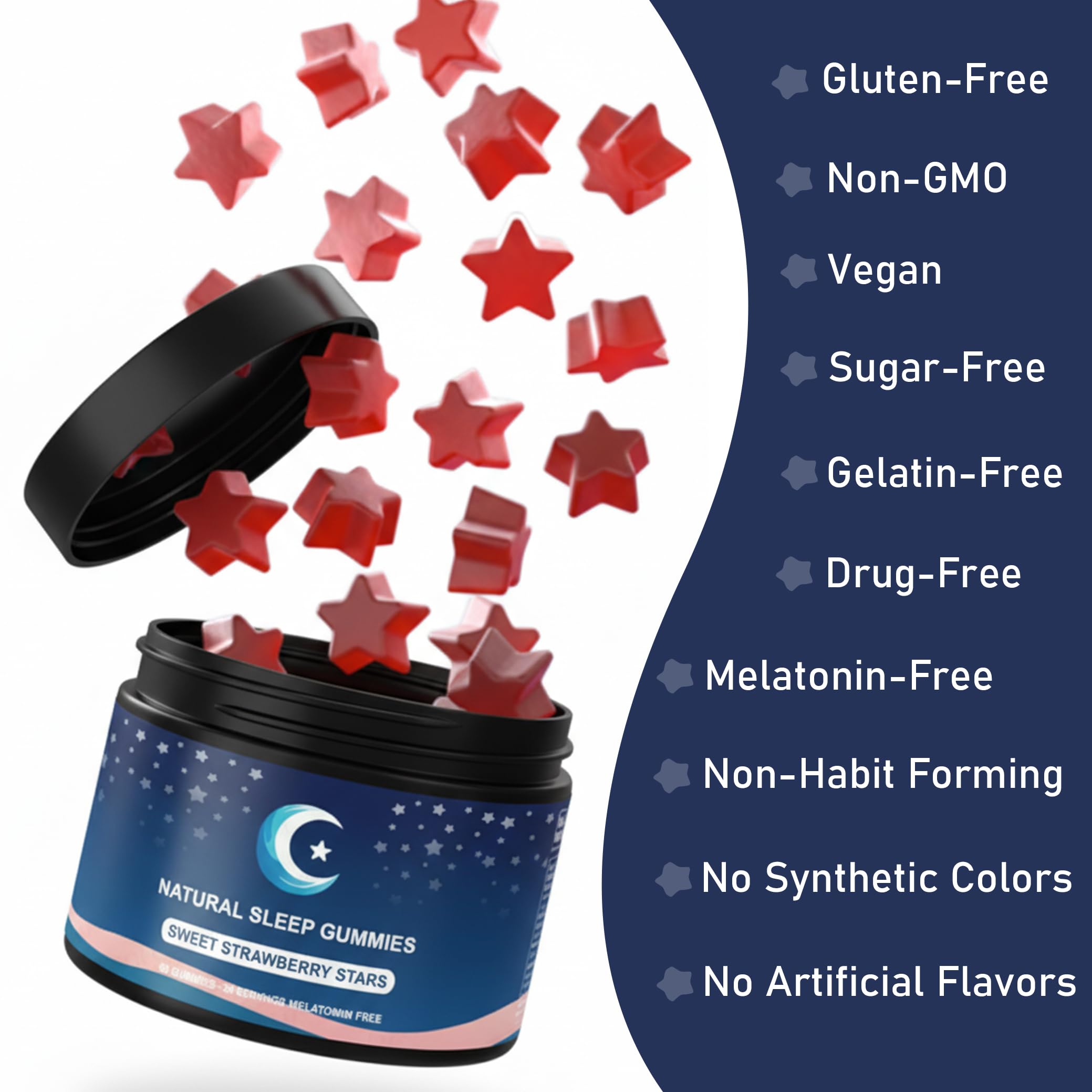 ZAYMAN Melatonin-Free Sleep Aid Gummies with a glass of water