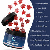 ZAYMAN Melatonin-Free Sleep Aid Gummies with a glass of water