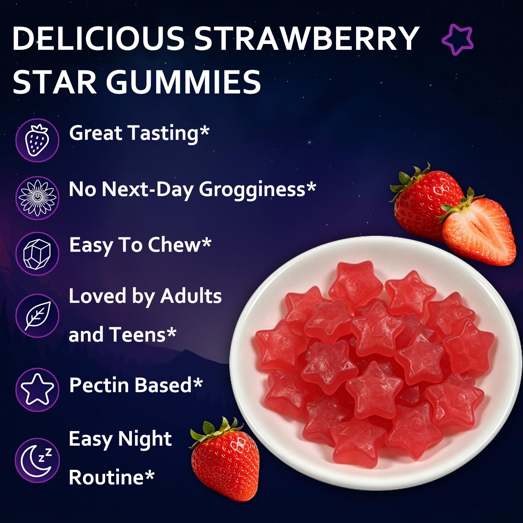 ZAYMAN Melatonin Free Sleep Gummies showing texture