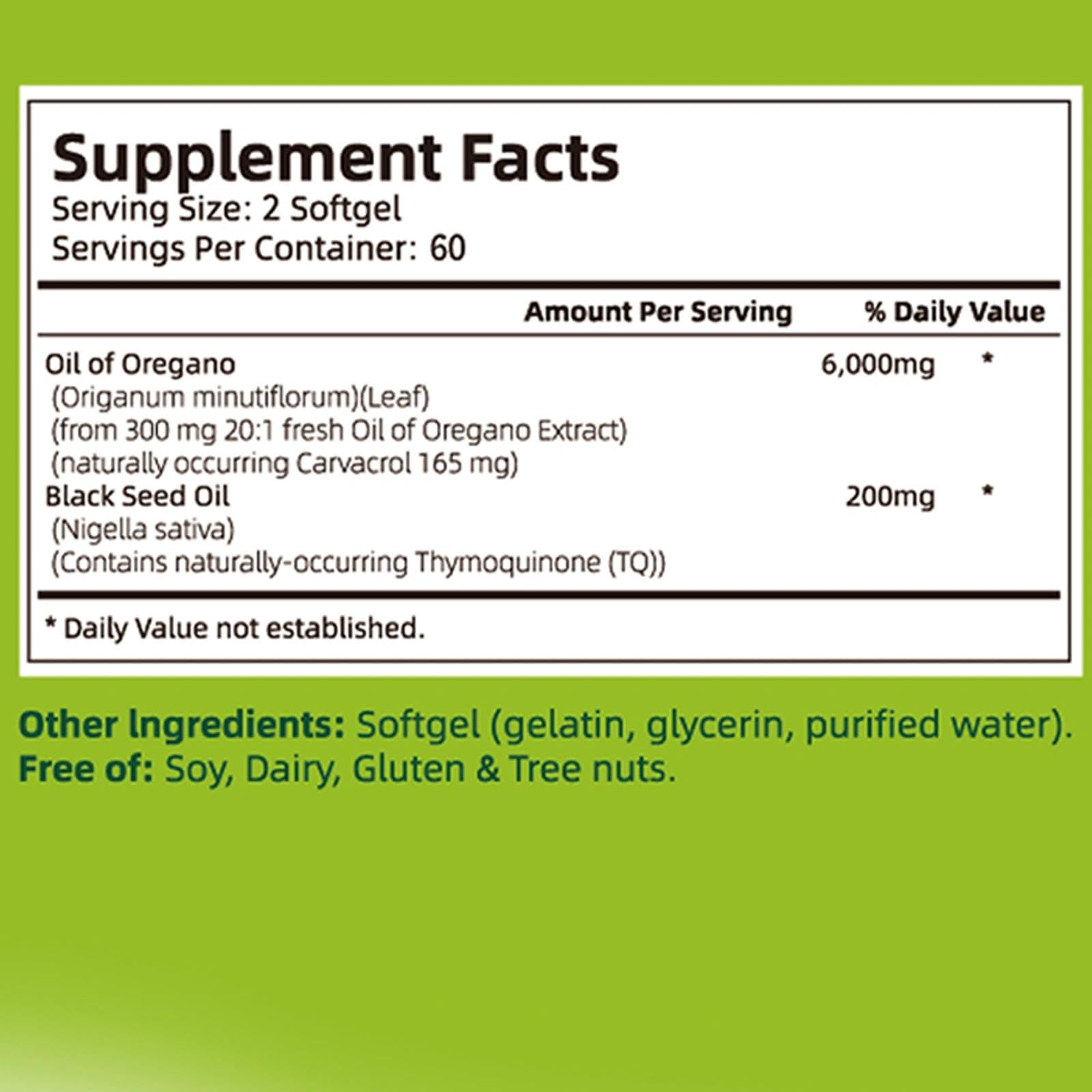 ZAYMAN Oil of Oregano Softgel with black seed oil representation