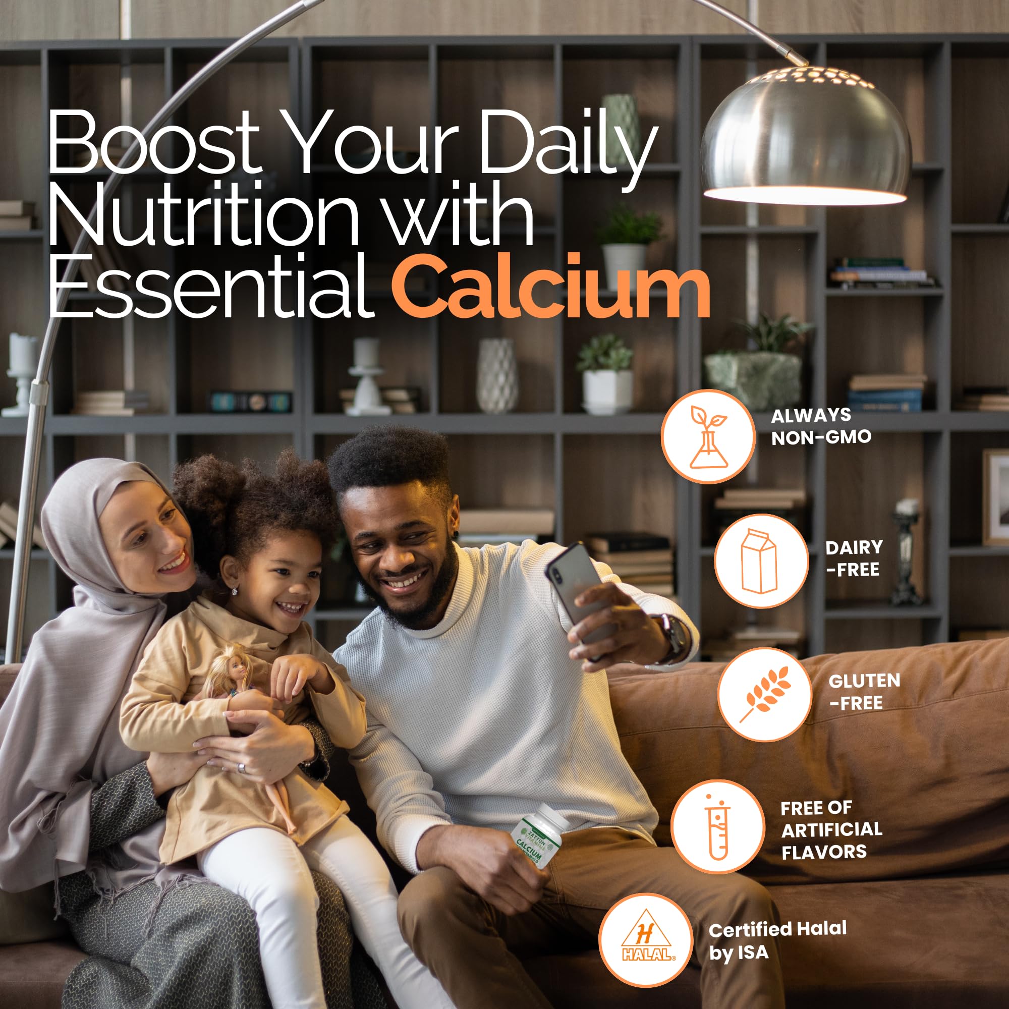 Zaytun Vitamins Calcium Supplement bottle back view