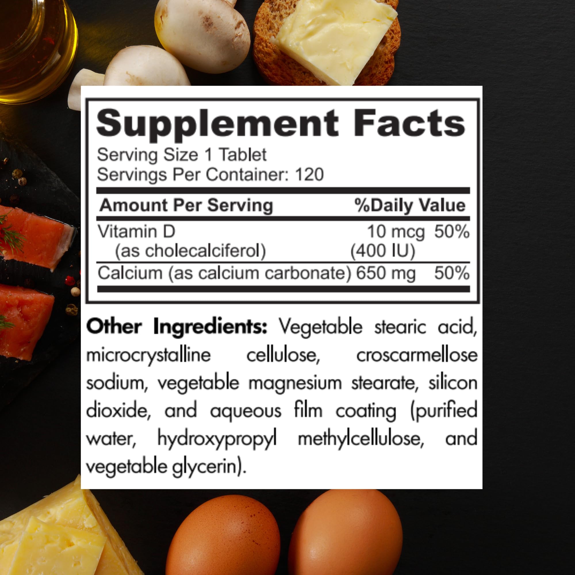 Zaytun Vitamins Calcium Supplement bottle side view