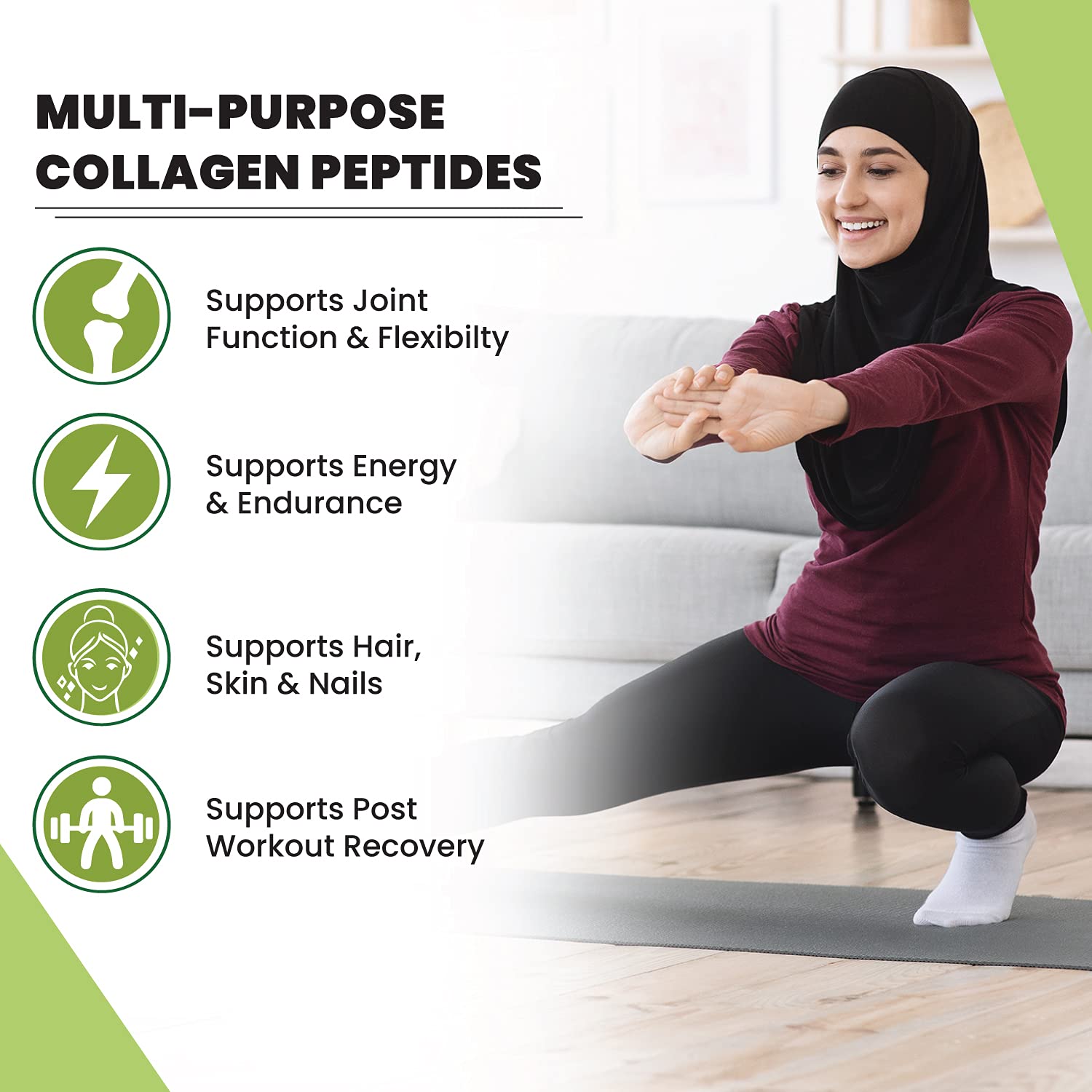 Zaytun Vitamins Collagen Peptides powder scoop