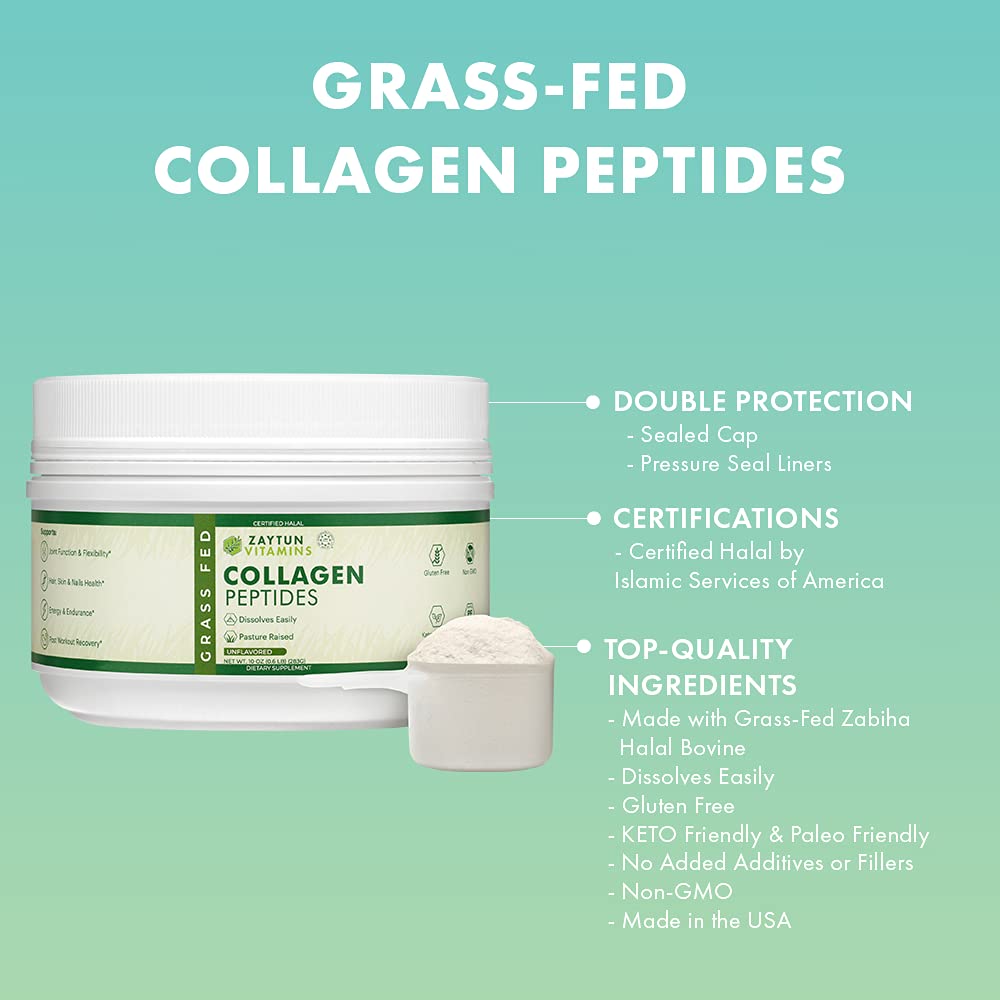 Zaytun Vitamins Collagen Peptides unflavored powder in a bowl