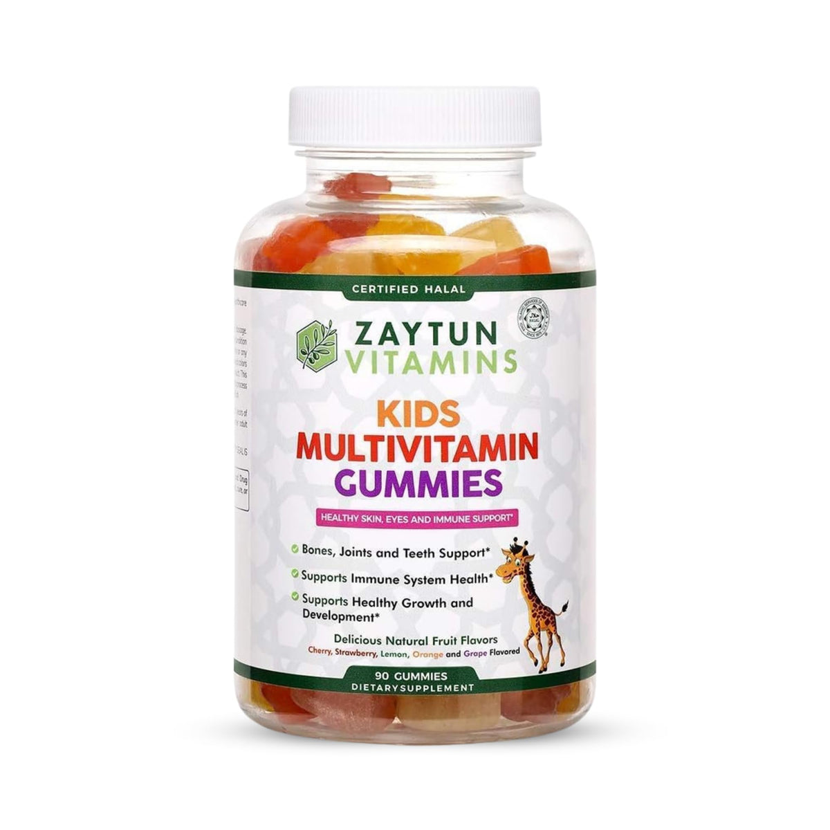 Zaytun Vitamins Kids Multivitamin Gummies front view with fruit flavours