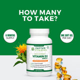 Zaytun Vitamins Vitamin D3 5000 IU mini softgels close-up