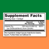 Zaytun Vitamins Vitamin D3 5000 IU mini softgels side view