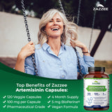Zazzee Artemisinin bottle showing label and capsule count