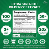 Zazzee Bilberry Extract 20:1 bottle side view
