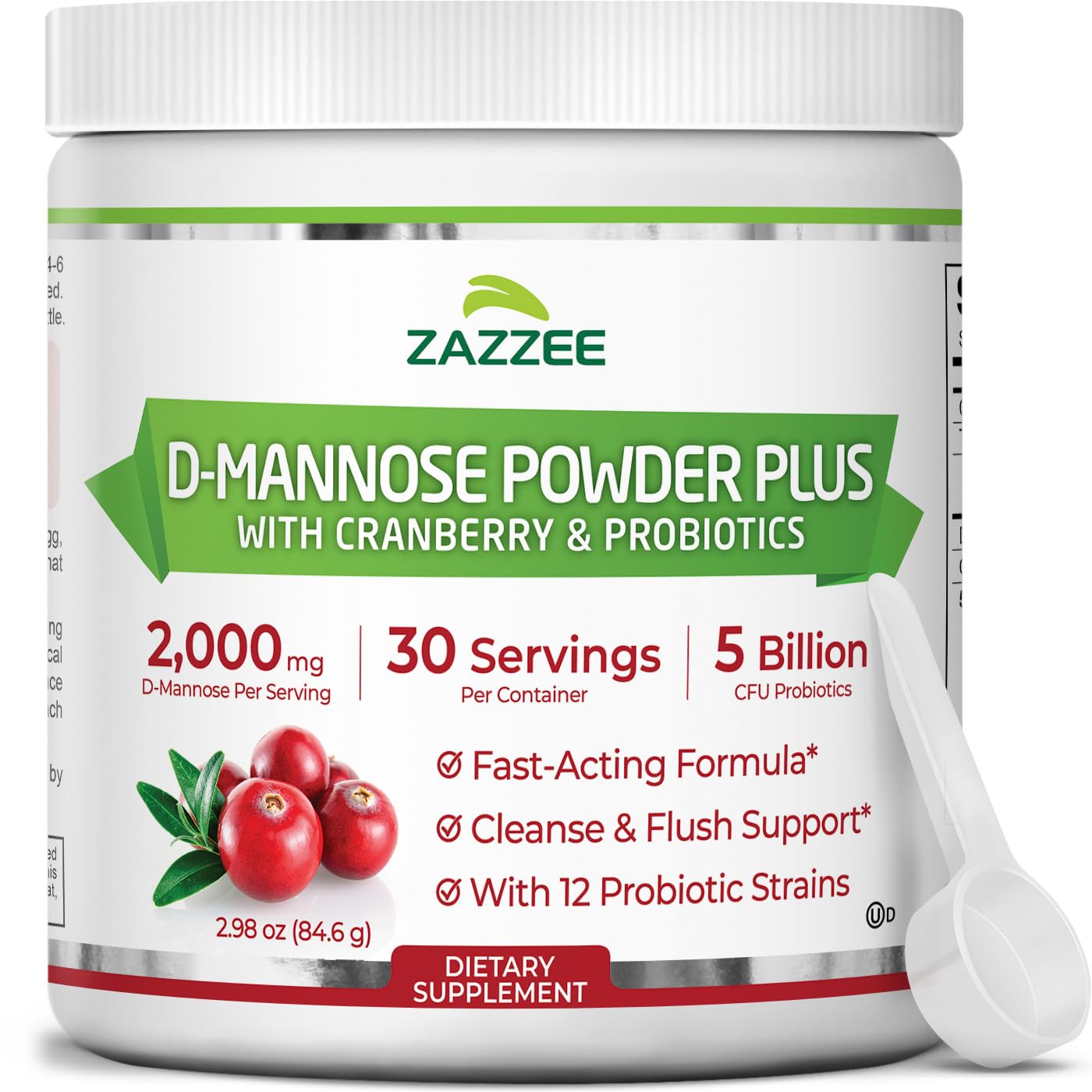 Zazzee D-Mannose Powder Plus 141g front view