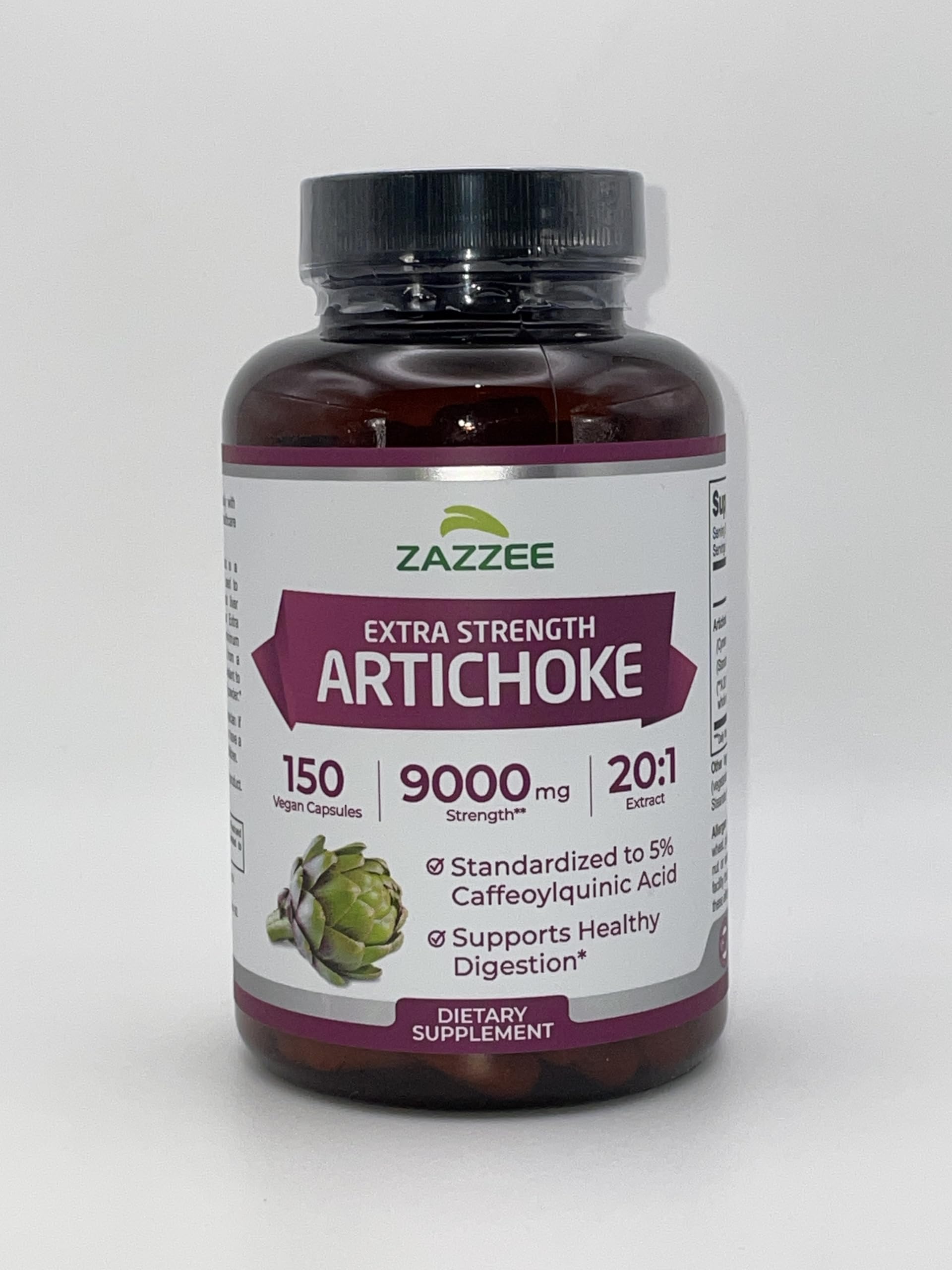 Zazzee Extra Strength Artichoke Extract nutritional information