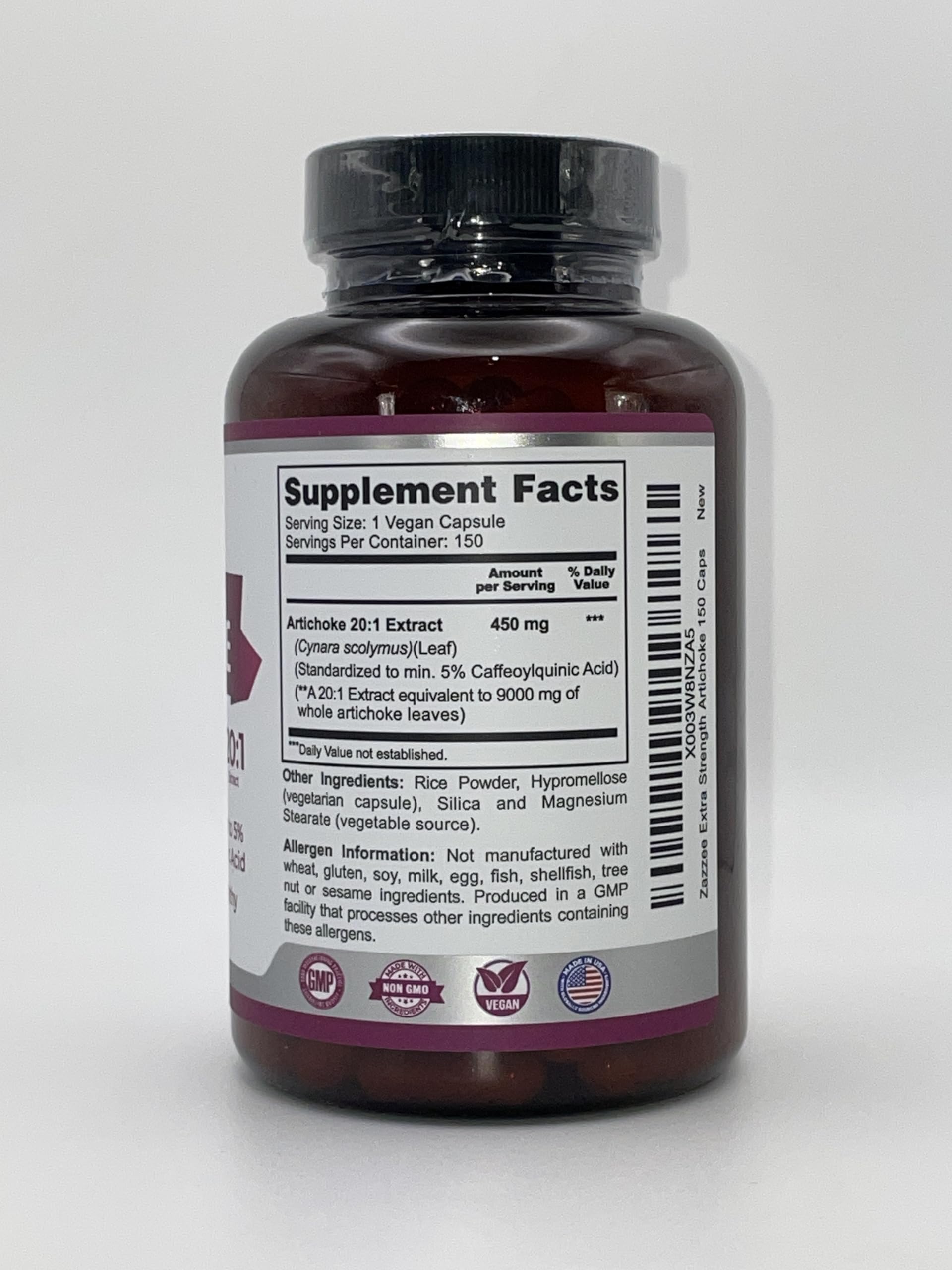 Zazzee Extra Strength Artichoke Extract with a measuring spoon