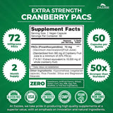 Zazzee Extra Strength Cranberry PACs capsules on a wooden surface