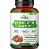 Zazzee Extra Strength French Maritime Pine Bark Extract 350mg front view