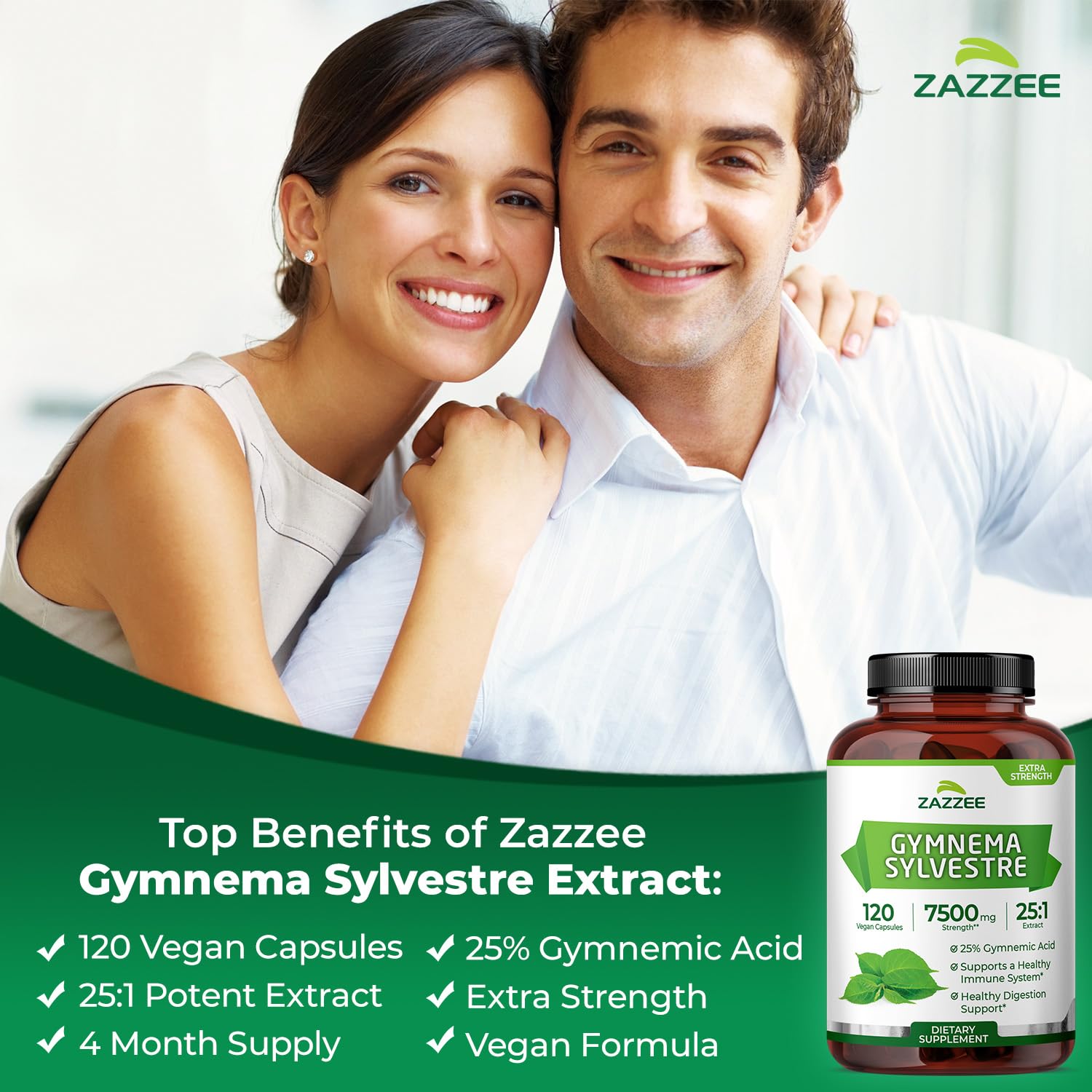 Zazzee Extra Strength Gymnema Sylvestre Extract capsules close-up