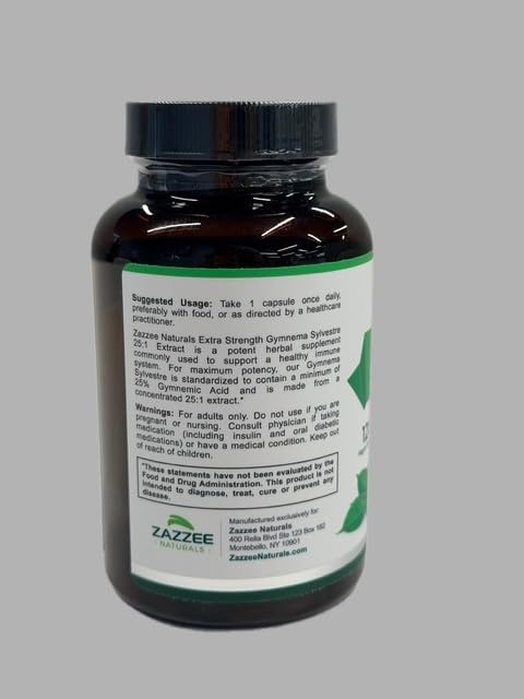 Zazzee Extra Strength Gymnema Sylvestre Extract packaging details