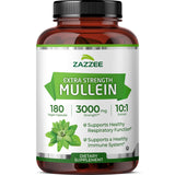 Zazzee Extra Strength Mullein Extract 180 Capsules front view