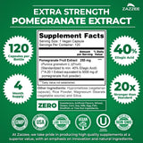 Zazzee Extra Strength Pomegranate Extract capsules close-up