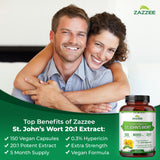 Zazzee Extra Strength St. John’s Wort Extract capsules close-up