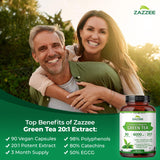 Zazzee Green Tea Extract Capsules showing capsule size