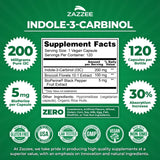 Zazzee Indole-3-Carbinol 200mg capsule bottle side view
