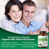 Zazzee Milk Thistle Extra Strength 50:1 Extract bottle with label