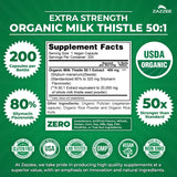 Zazzee Milk Thistle Extra Strength 50:1 Extract capsules close-up