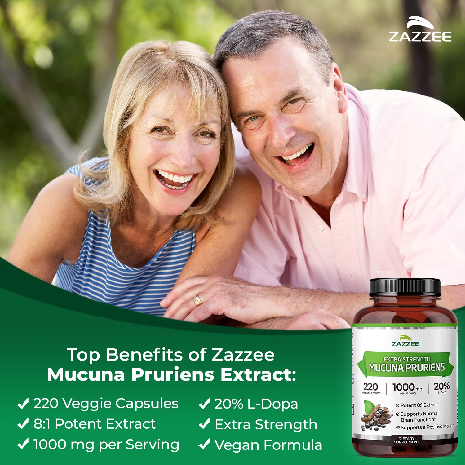Zazzee Mucuna Pruriens Extract capsule close-up