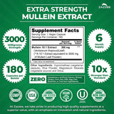 Zazzee Mullein Extract capsules showing label and dosage