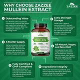 Zazzee Mullein Extract capsules with natural background