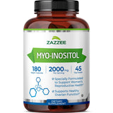Zazzee Myo-Inositol Capsules 2000mg bottle front view