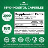 Zazzee Myo-Inositol Capsules 2000mg side view