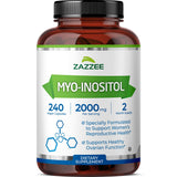 Zazzee Myo-Inositol Capsules 240 count front view