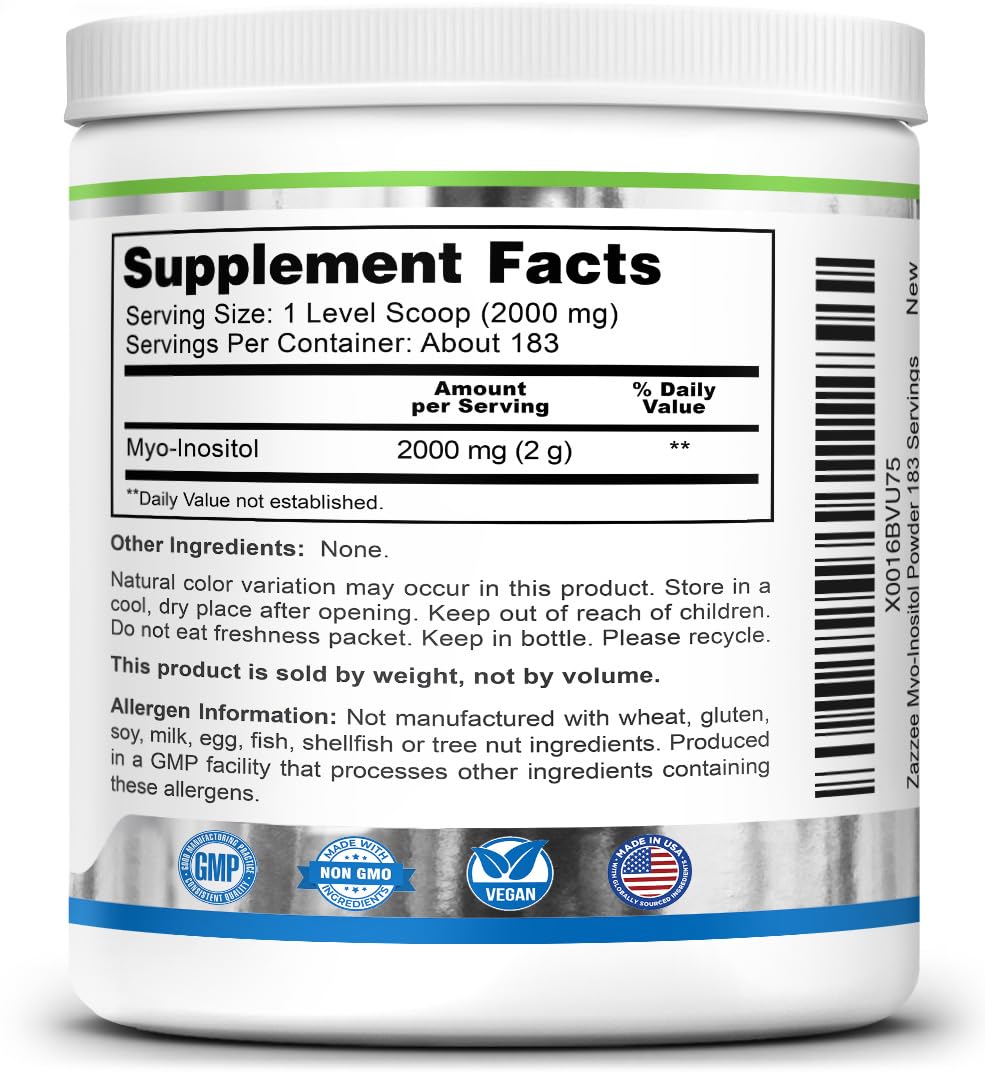 Zazzee Myo-Inositol Powder 2000mg lifestyle shot