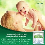 Zazzee Myo-Inositol Powder side view showing label