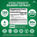 Zazzee Organic Bilberry Extract bottle side view