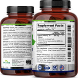 Zazzee Organic Bilberry Extract bottle with greenery background