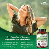 Zazzee Organic Black Elderberry Extract bottle side view