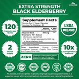 Zazzee Organic Black Elderberry Extract bottle with label
