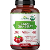 Zazzee Organic Cranberry Capsules 500mg bottle front view