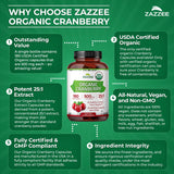 Zazzee Organic Cranberry Extract capsules in a hand