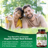 Zazzee Organic Ginger Root Extract ingredients list