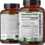 Zazzee Organic Green Tea Extract Capsules opened bottle showing capsules