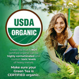 Zazzee Organic Green Tea Extract Capsules side view with label