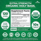 Zazzee Organic Holy Basil Extract 10:1 capsules close-up