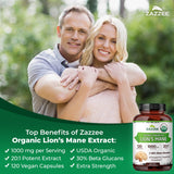 Zazzee Organic Lion’s Mane Extract ingredients list